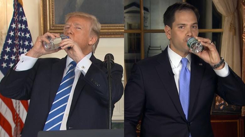 Trump mocks Rubio&#39;s SOTU water incident - CNN Video