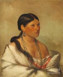 Native American Indian Woman George Catlin Mixed Media by Premium Artman