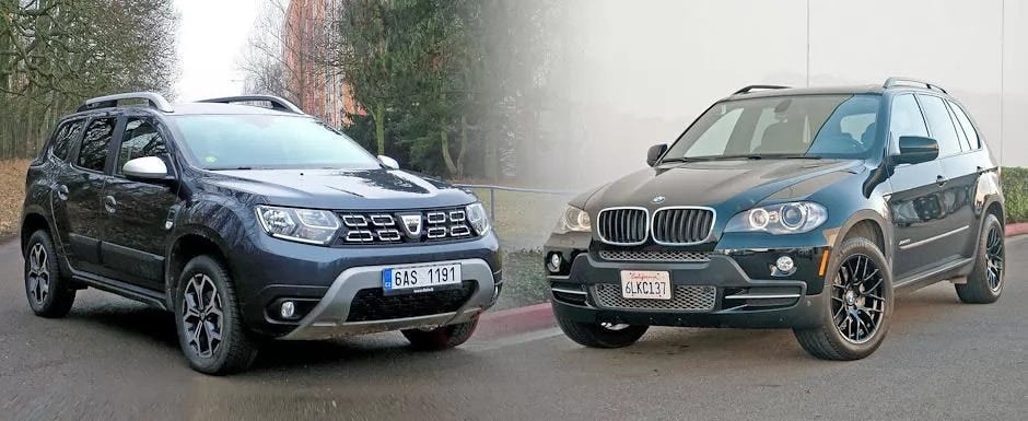 O Dacia Duster nouă sau un BMW X5 second-hand? Ce ai alege de 15000 de euro