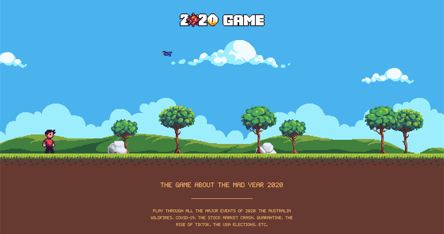 Screenshot of the 2020 game