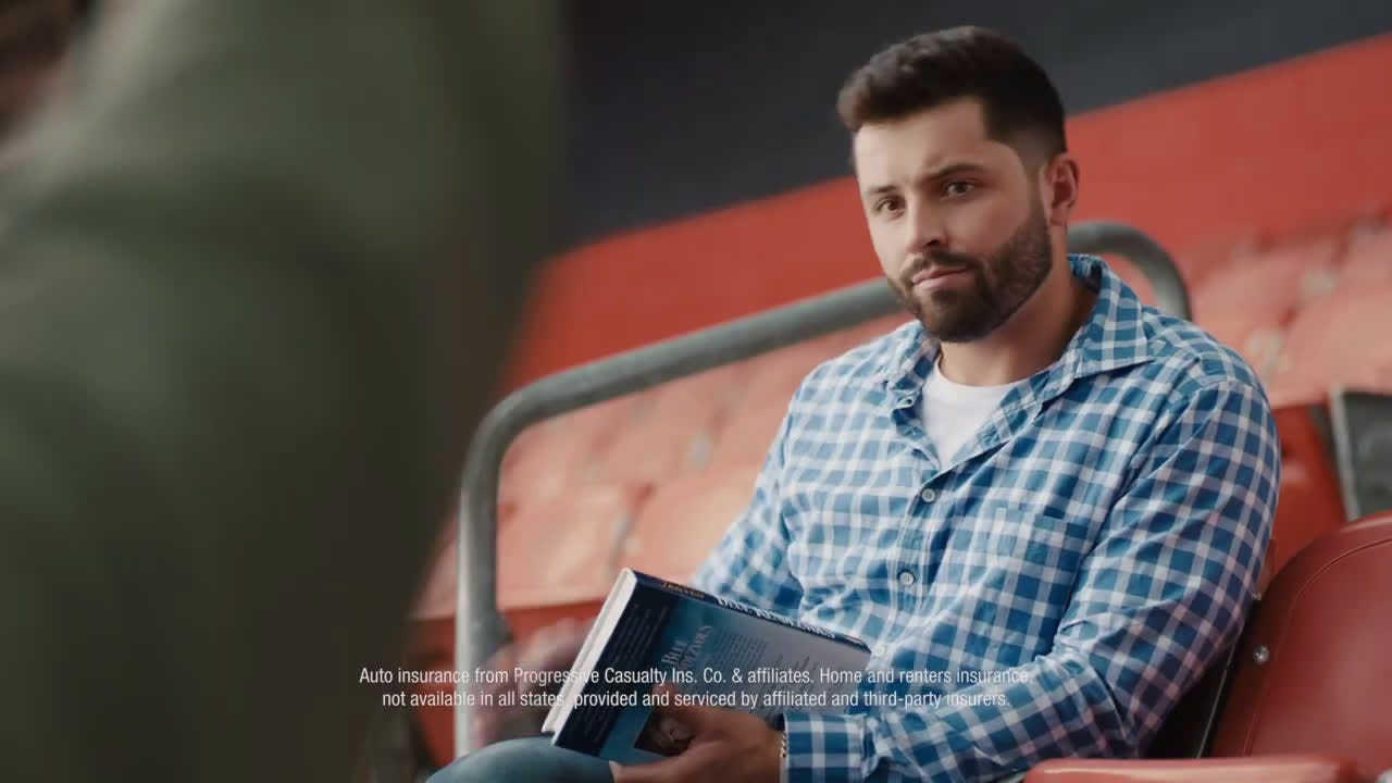 ▷ Progressive Baker Mayfield Joins a Book Club Ad Commercial on TV 2020