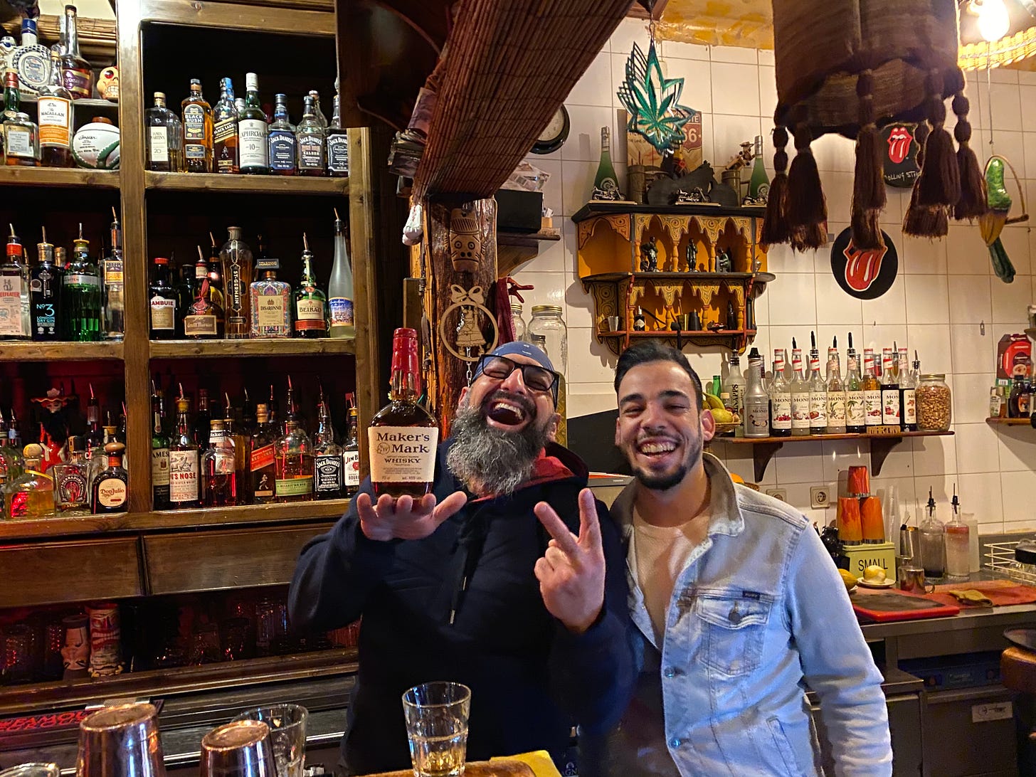 Joe Martini and Johnathan at Bar do Concelho, Samora Correia, Portugal