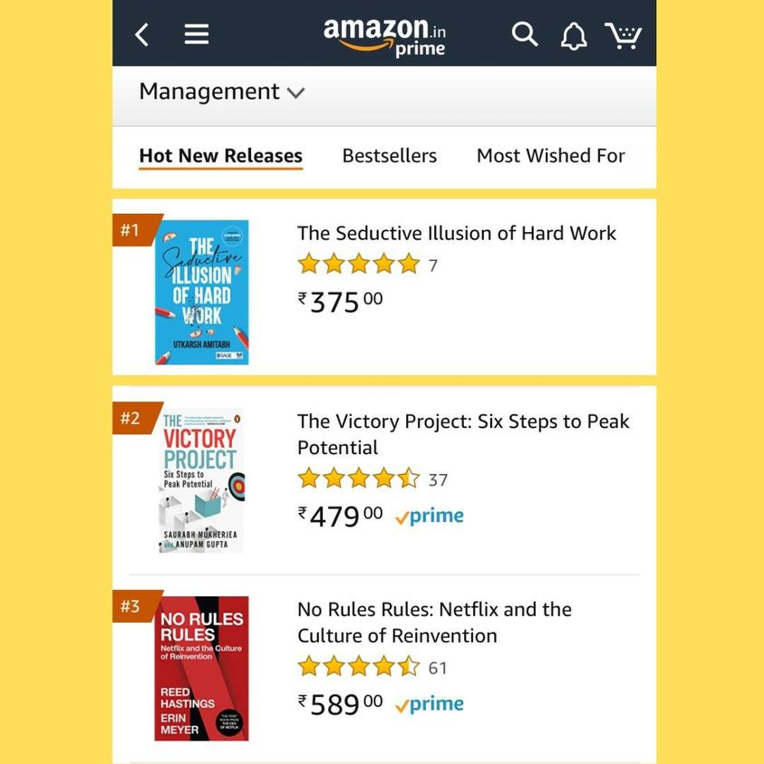 '"The Seductive Illusion of Hard Work" is an Amazon #1 best-seller today. Thank you so much. I treasure your support. 

https://www.networkcapitaltv.com/courses/the-seductive-illusion-of-hard-work-by-utkarsh-amitabh'
