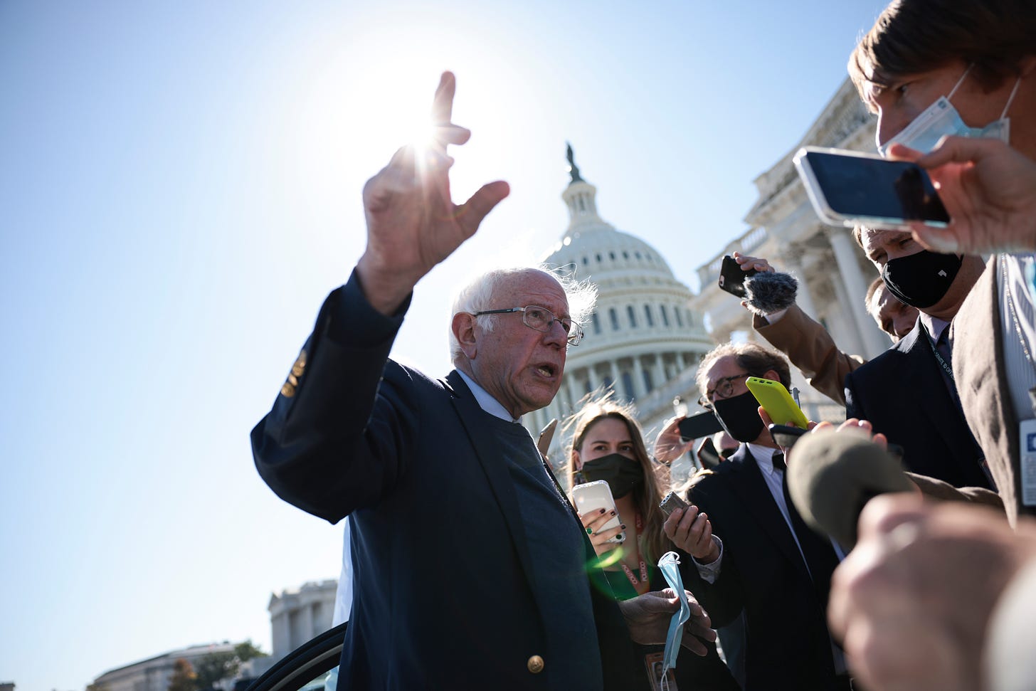 Sen. Bernie Sanders points toward future spending. (Photo: Getty Images)