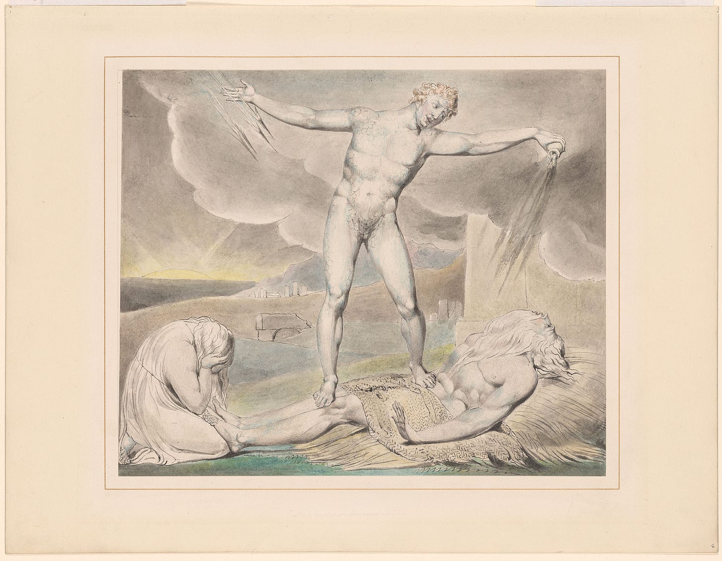 William Blake | Satan Smiting Job with Boils | Drawings Online | The Morgan Library & Museum