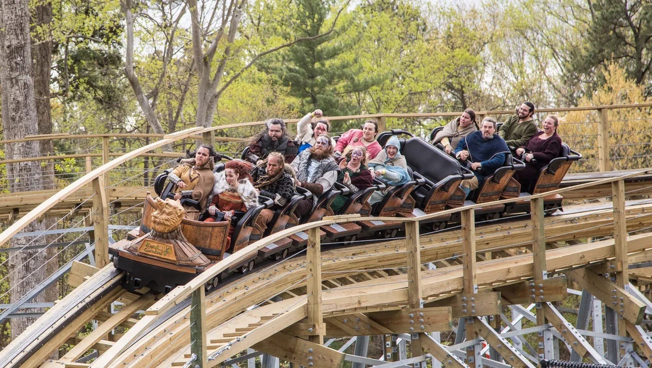InvadR wooden coaster at Busch Gardens