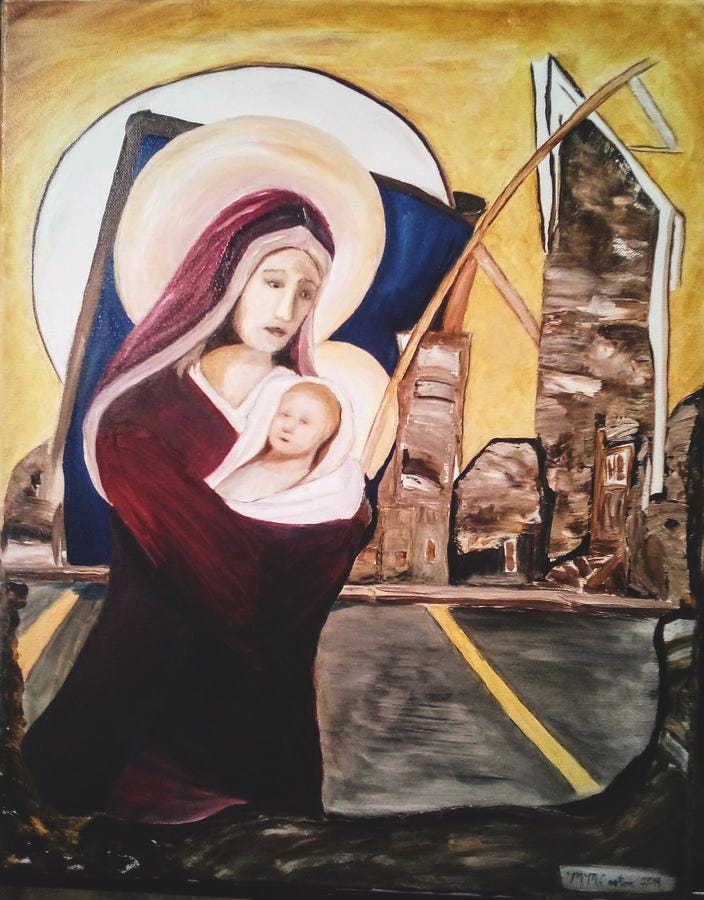 Madonna and Child in a Modern Context Painting by Misty Coston - Fine Art  America