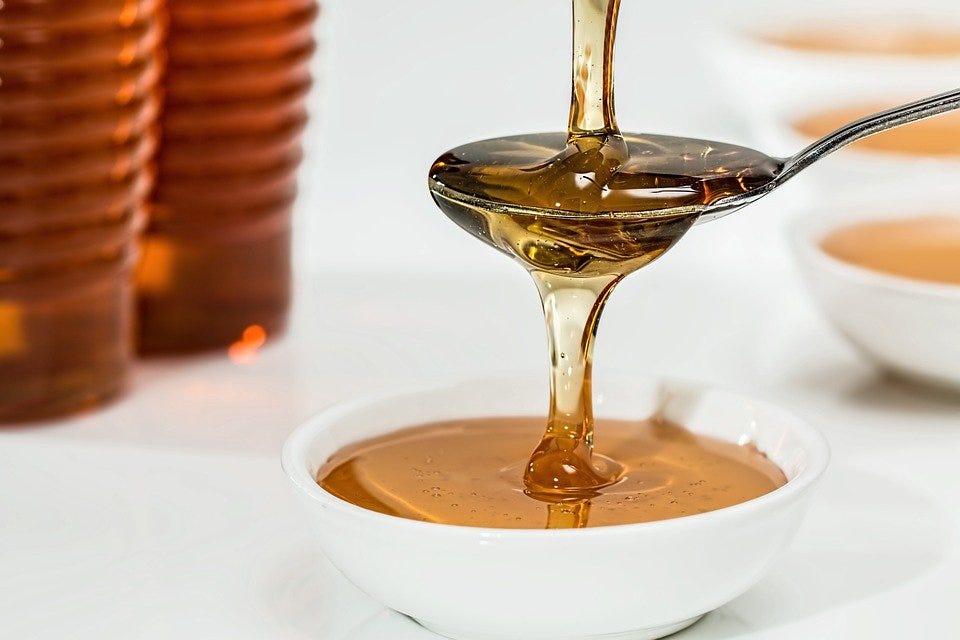 Honey, Syrup, Pouring, Sweet, Organic, Golden, Teaspoon