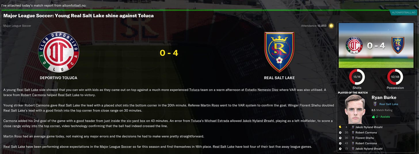 Football Manager 2022 Match Review