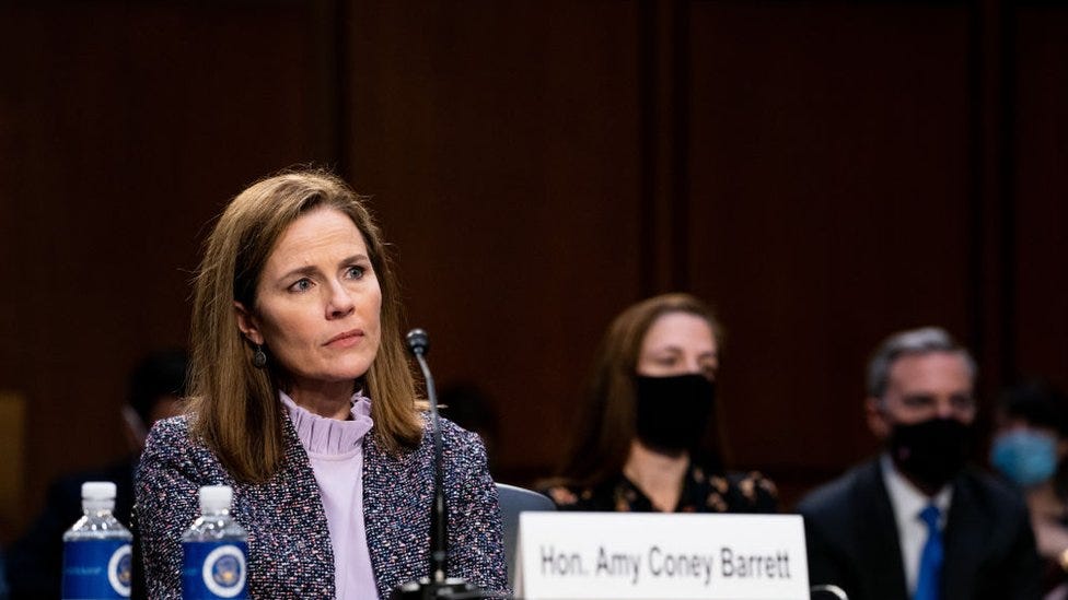Amy Coney Barrett: Trump US Supreme Court pick grilled on presidential  powers - BBC News