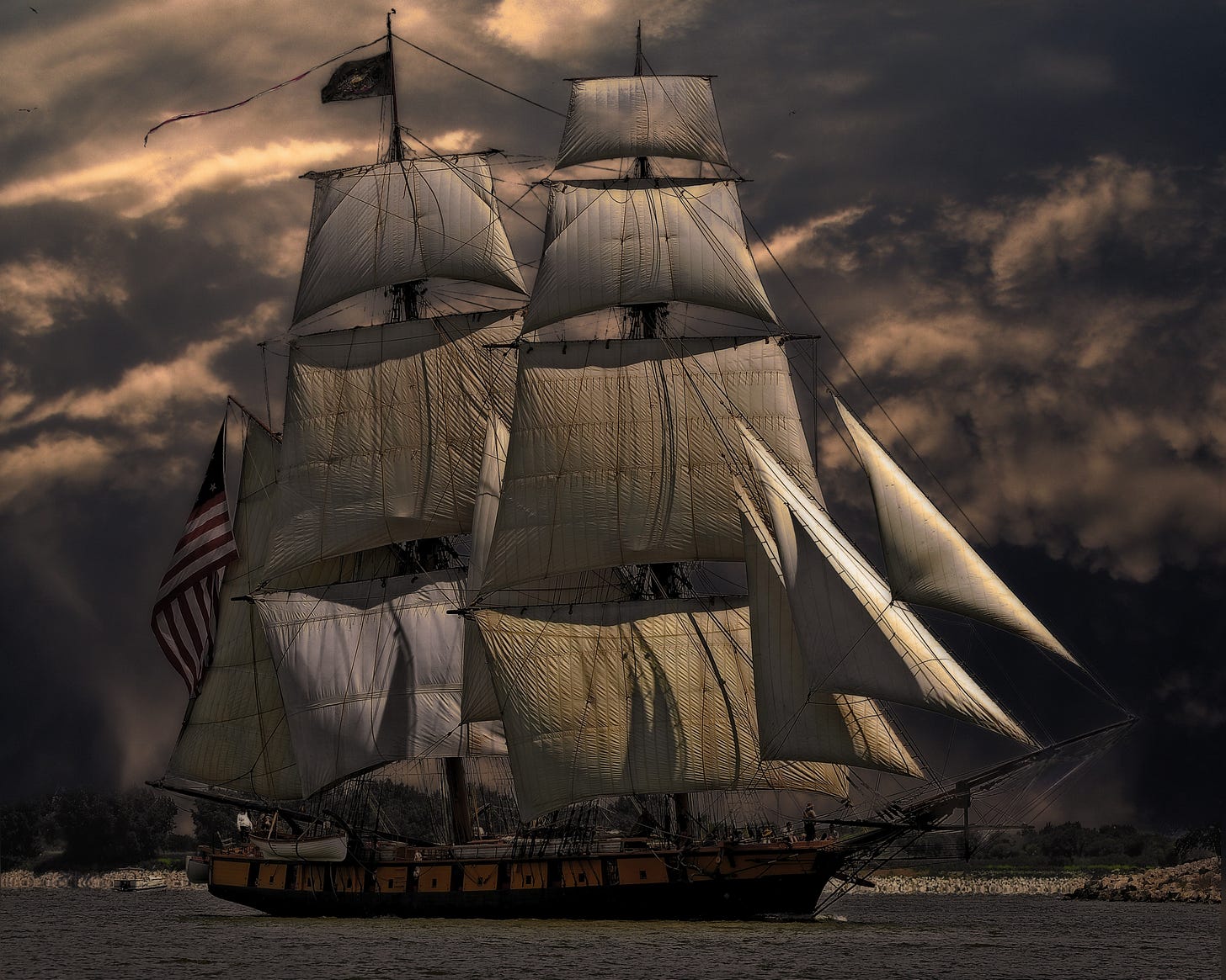 Free White and Brown Galleon Ship Stock Photo
