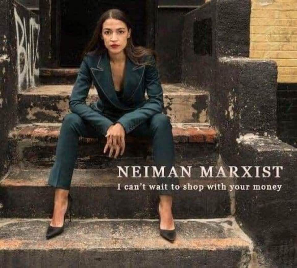 May be an image of 1 person, footwear and text that says 'NEIMAN MARXIST I can't wait to shop with your money'