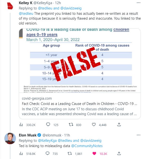 My tweet reply to Ted Lieu and Elon Musk's reply to me