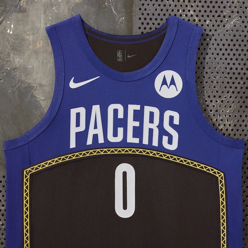 The front of the Pacers’ City Uniform for the 2022-23 season.