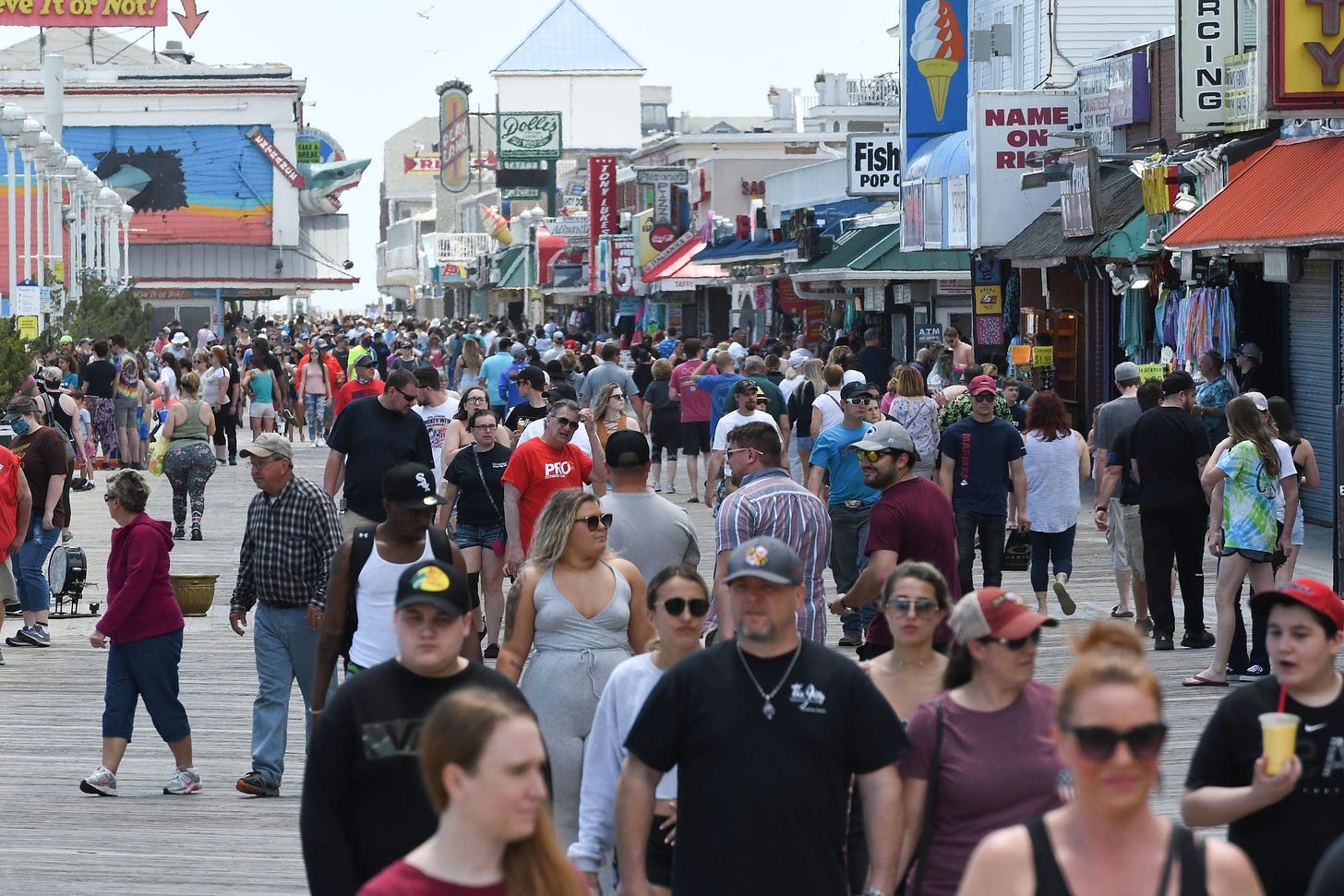 Coronavirus: Ocean City boardwalk sees packed crowds as beach reopens