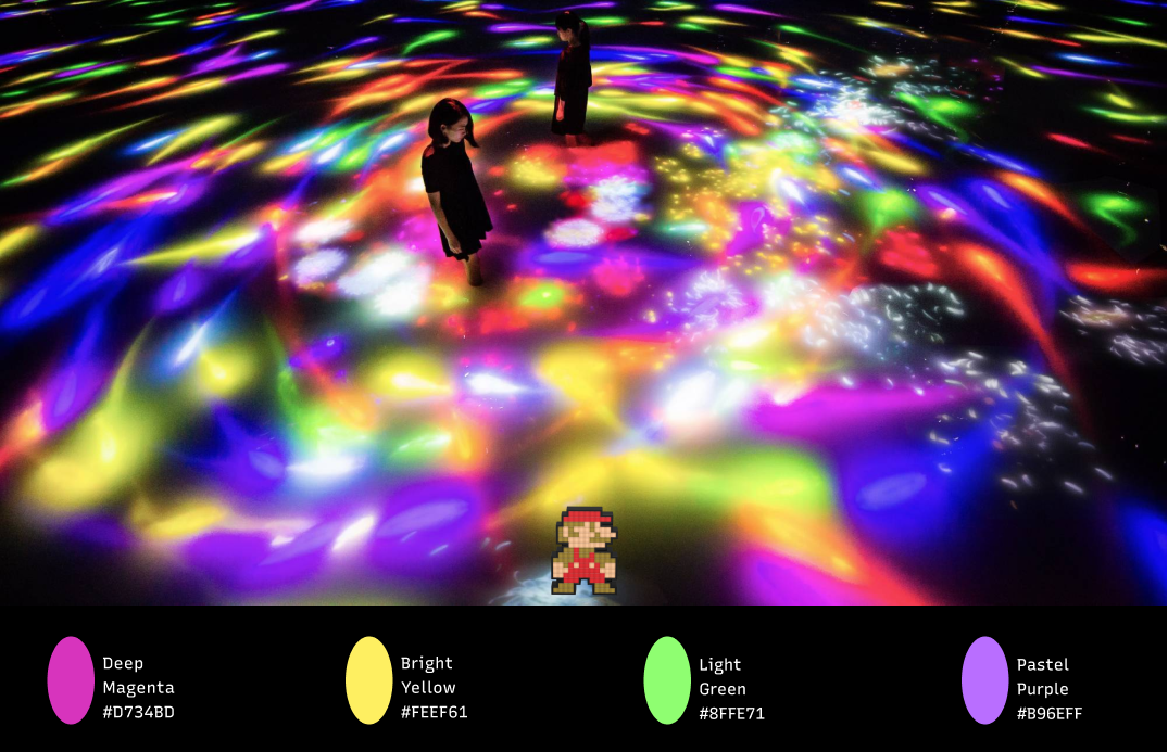 img: Team Lab’s colorful installation in Tokyo; source: Youtube