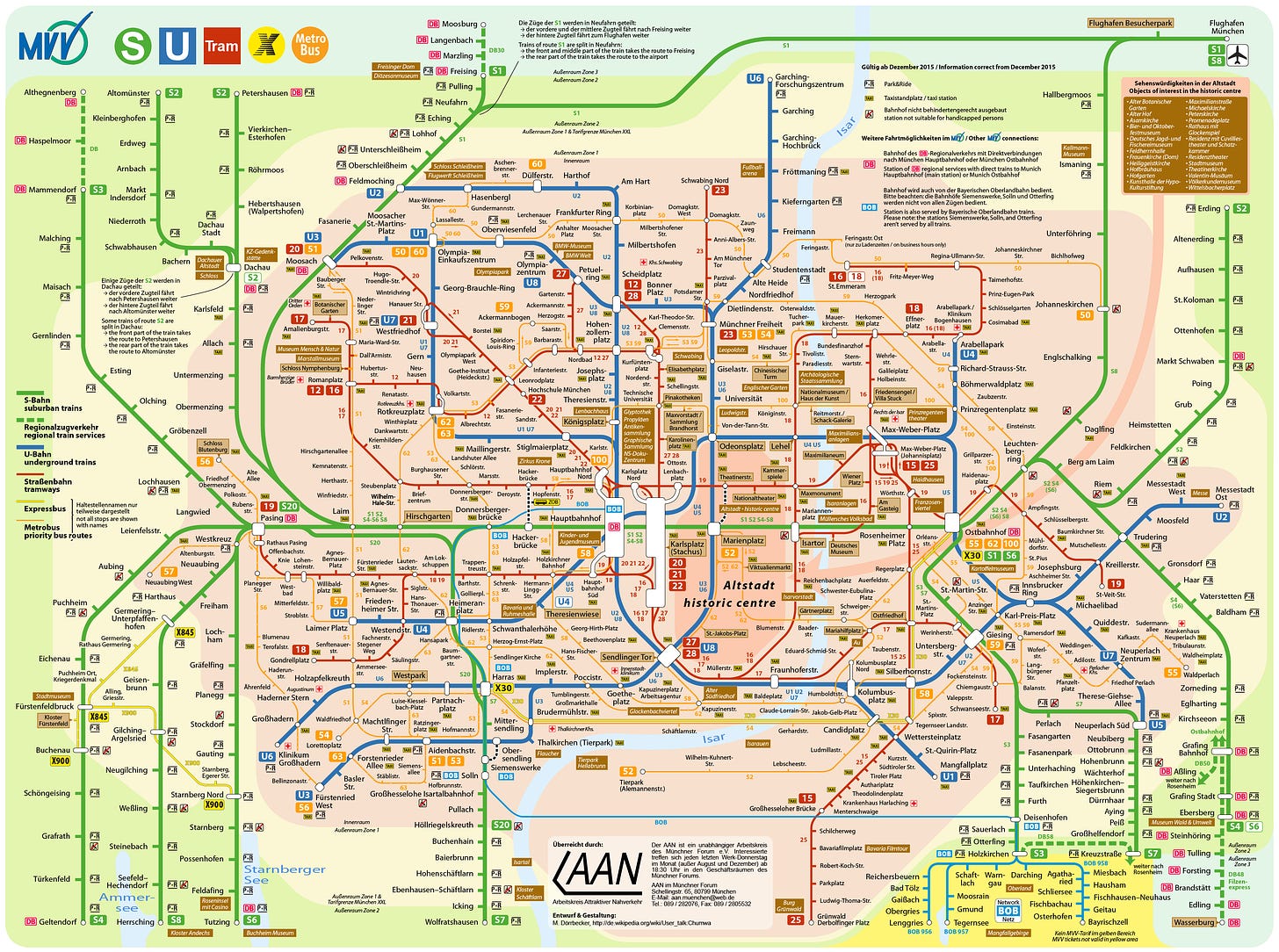 map of Munich's public transportation system