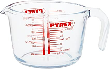 Amazon.com: (1, Measuring Jug) - Pyrex Glass Measuring Jug, 1l: Pitchers:  Home & Kitchen