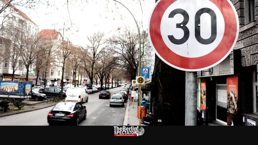Berlin's 30 km/h zones include main streets like 'Sonnenallee'.