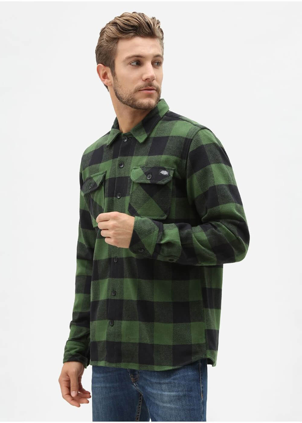 Dickies Mens Sacramento Flannel Shirt Pine Green – www.succubus.com