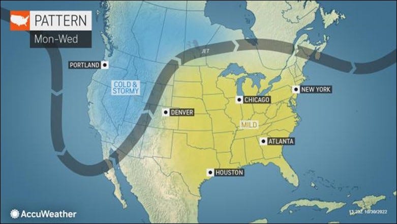 Dip in the jet stream for the Pacific Northwest. 
