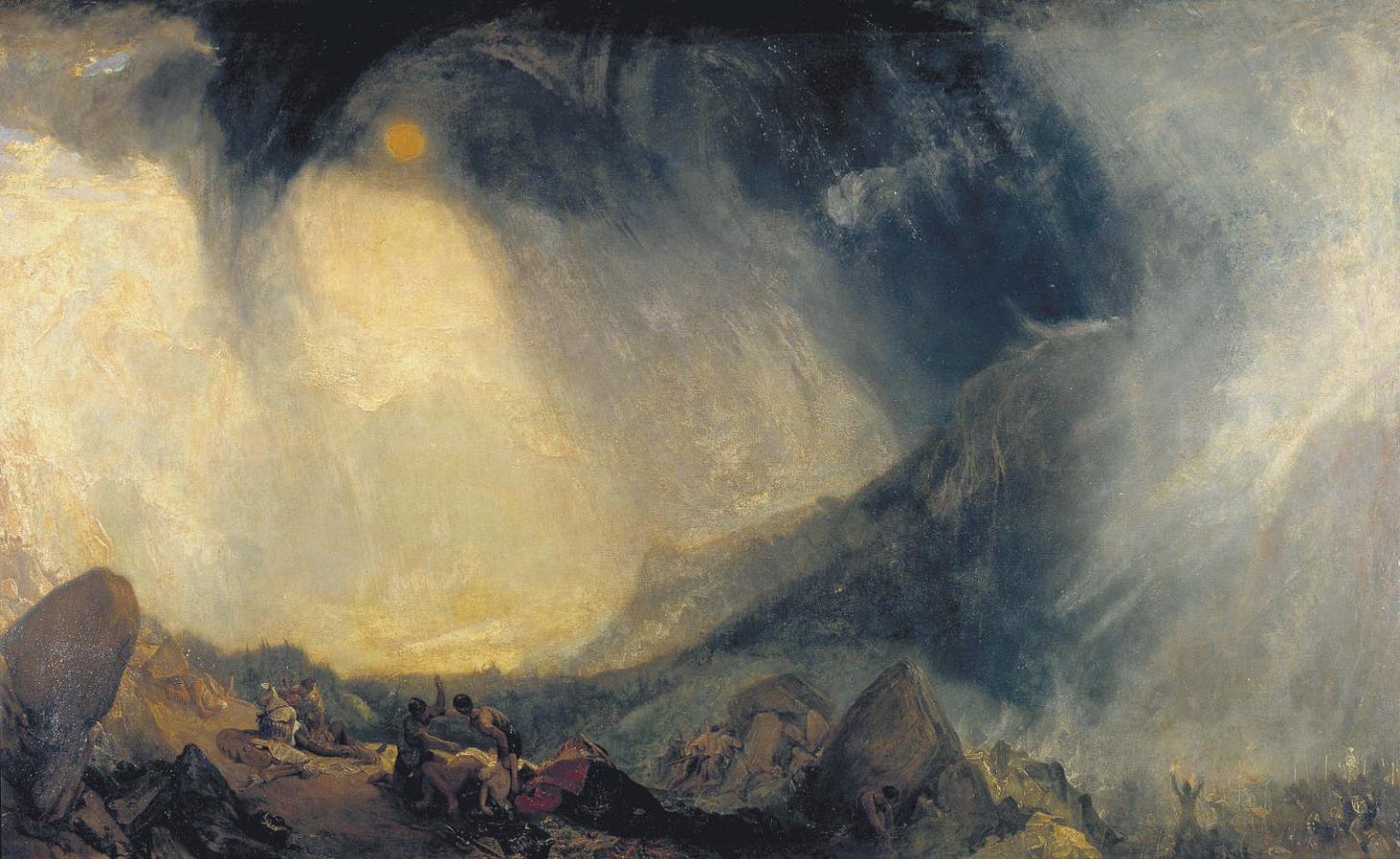 Snow Storm: Hannibal Crossing the Alps by Joseph Mallord William Turner, 1812