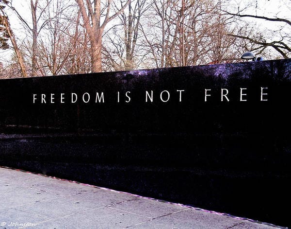 Korean War Veterans Memorial Freedom is Not FREE Art Print by Bob and  Nadine Johnston