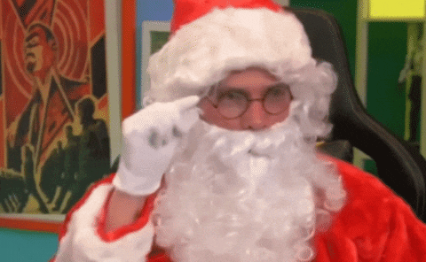 GIF: Santa lowers his glasses to see better