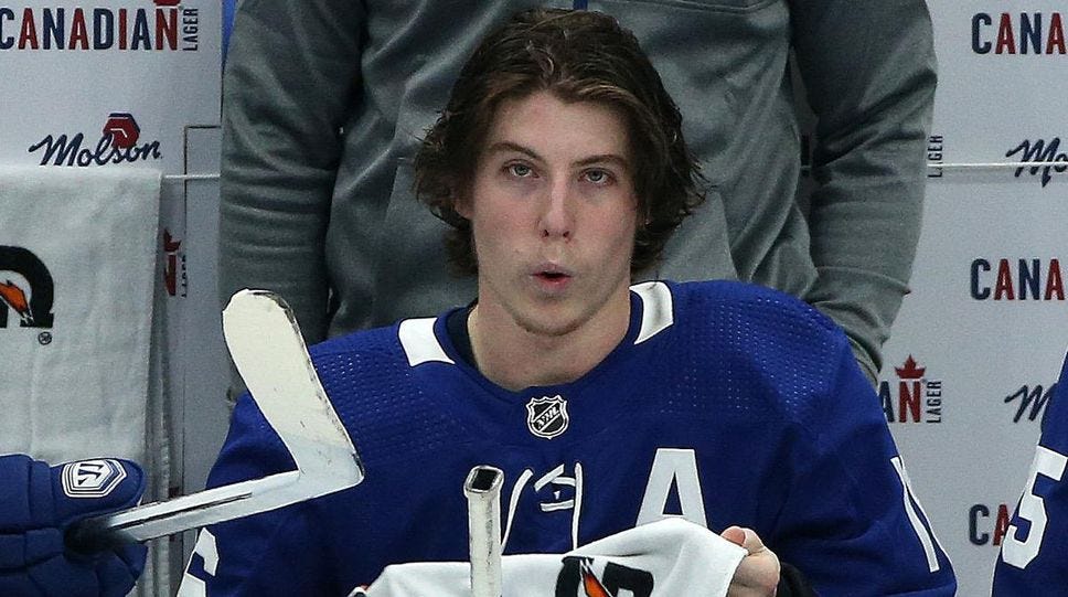 It only looks like Mitch Marner was singing — we think — during the Leafs’ Blue and White game last weekend, but he’s been testing his pipes off the ice since buying a karaoke machine.