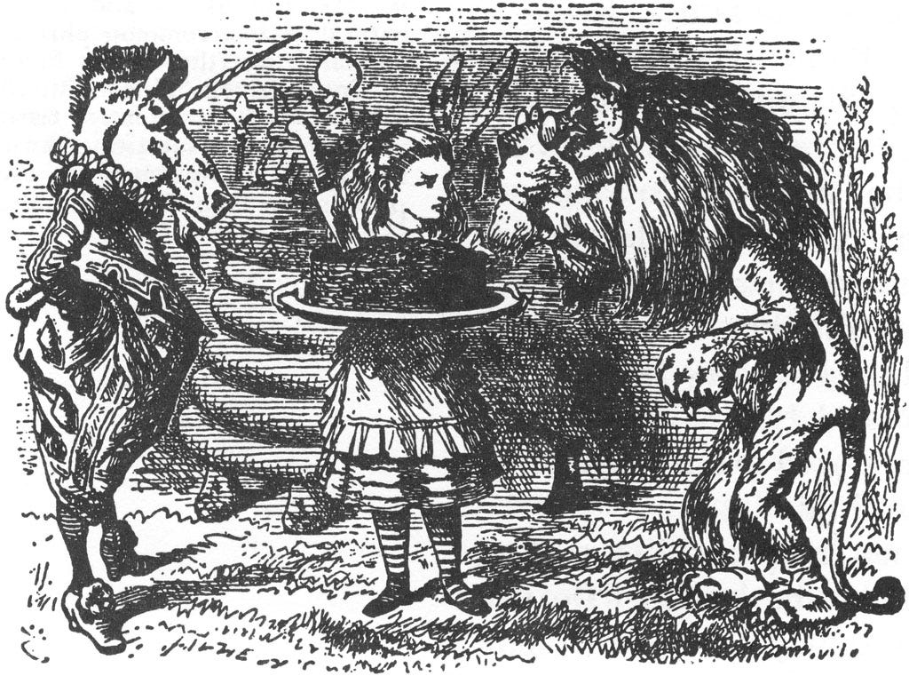 The Lion and the Unicorn | Alice in Wonderland Wiki | Fandom