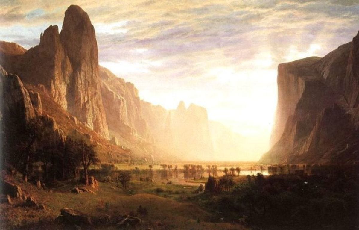 Alfred Bierstadt, "Looking Down Yosemite Valley, California"