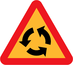 'Roundabout Ahead' sign