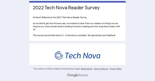 2022 Tech Nova Reader Survey