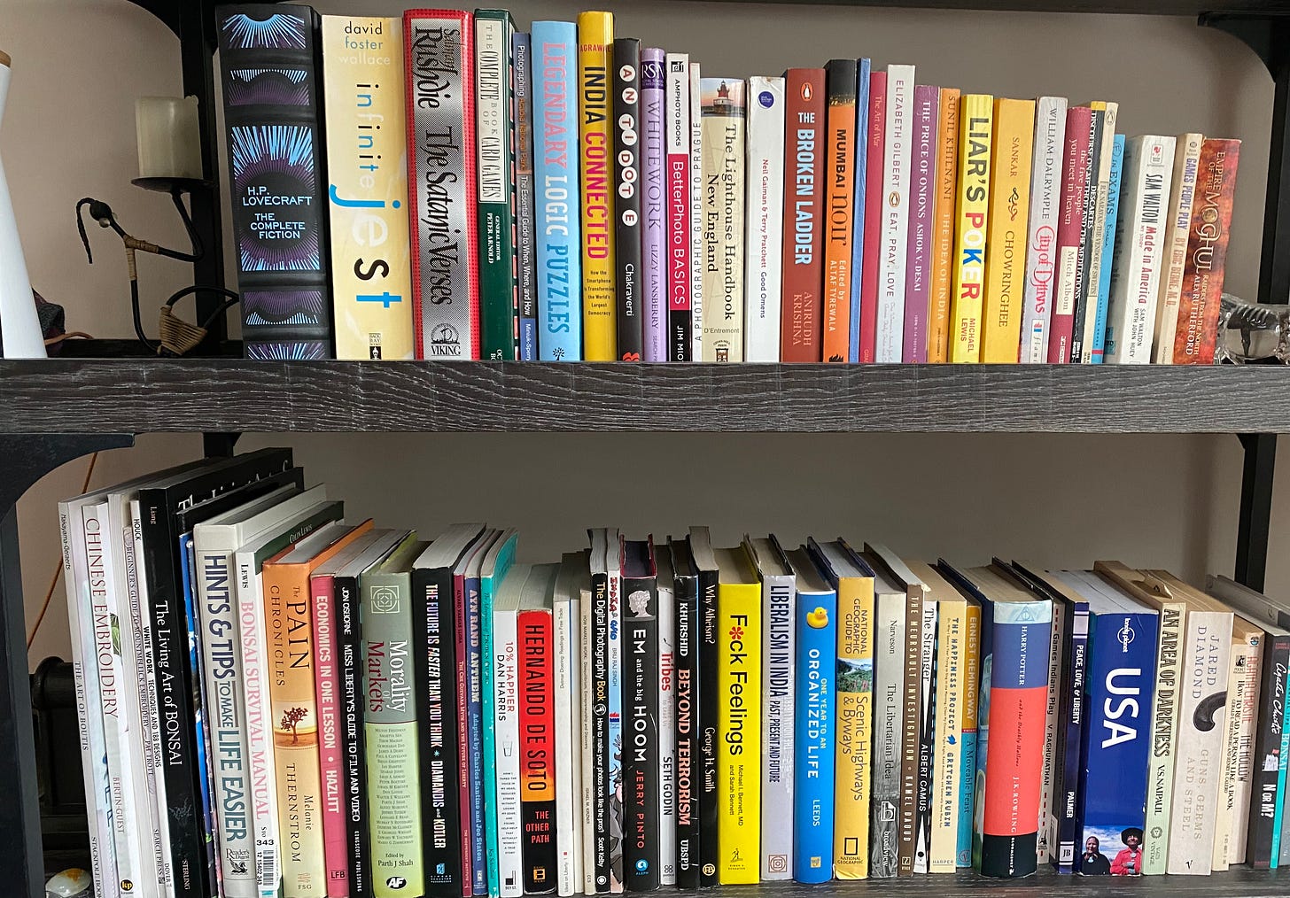 Two bookshelves at home