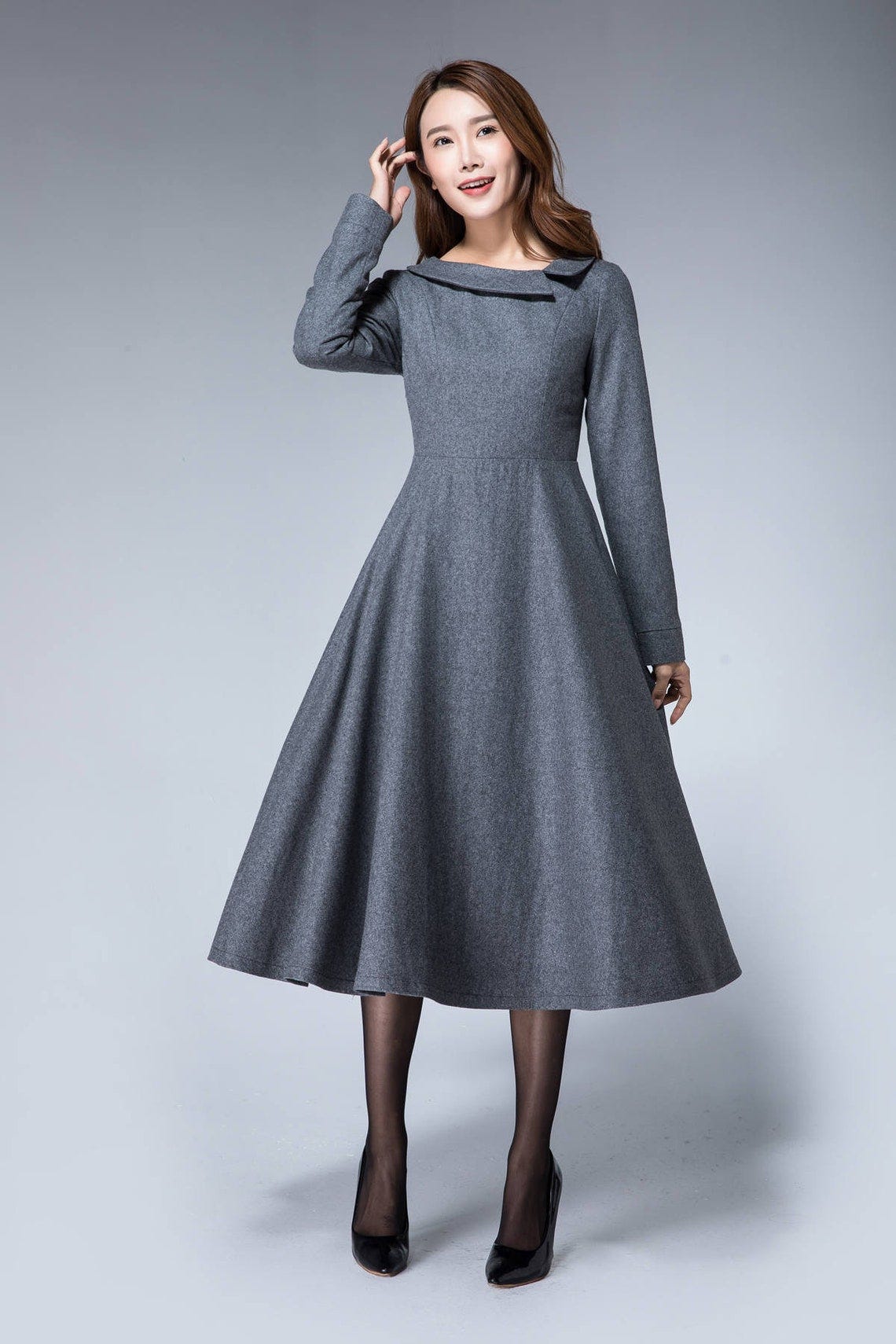Grey woolen dress