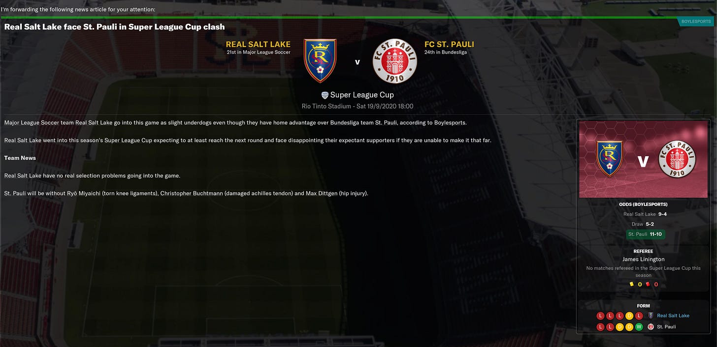 Football Manager 2021 Match Preview