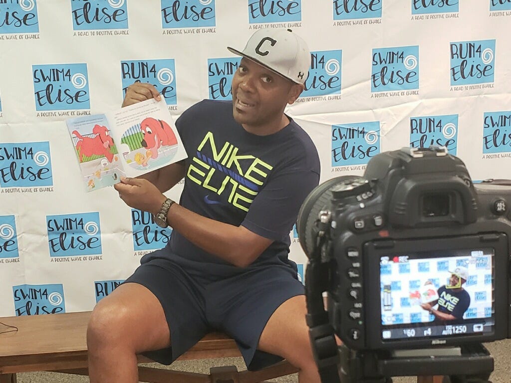 Ronell Smith filming video with the Swim4Elise Foundation