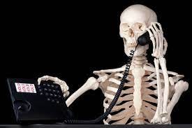 Skeleton on phone