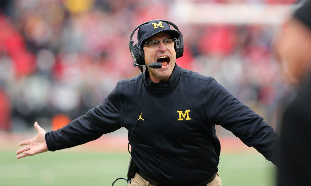 Image result for jim harbaugh mad