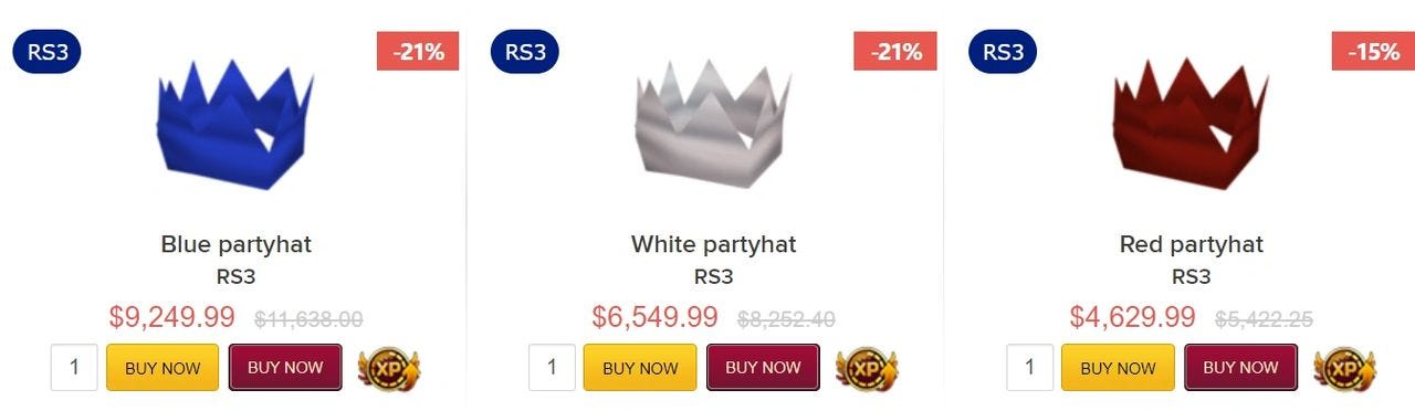 If you invested in Runescape party hats 20 years ago...