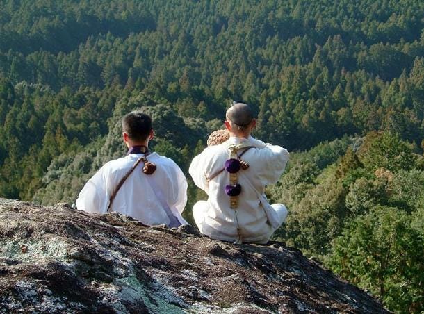 Shugendō practitioners in the mountains of Kumano, Mie