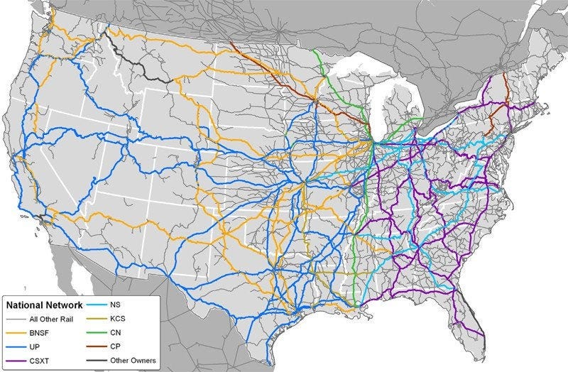 US Freight Rail Network [800x524] : MapPorn