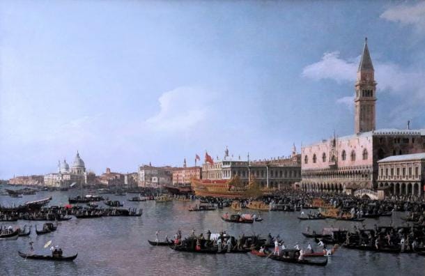 A Canaletto painting of Venice. The Doge’s Palace is to the right (Jean Louis Mazieres / CC BY-NC-SA 2.0)