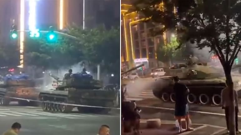 Tiananmen Square again? Tanks roll on China streets to protect banks amid  protests | Watch - World News