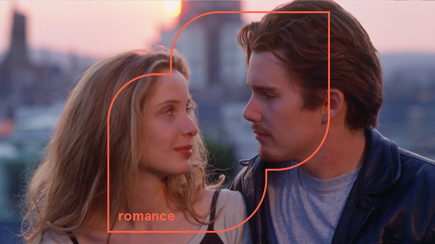 Julie Delpy and Ethan Hawke in Before Sunrise. Courtesy of Columbia Pictures.