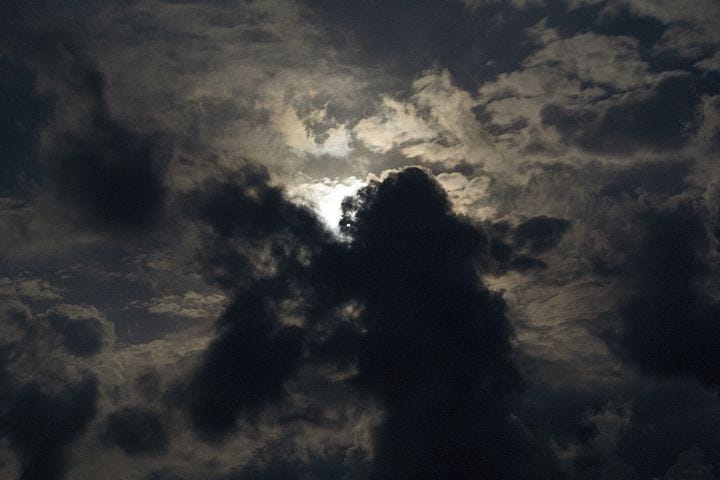 Dark, Clouds, Moon, Sky, Storm, Nature