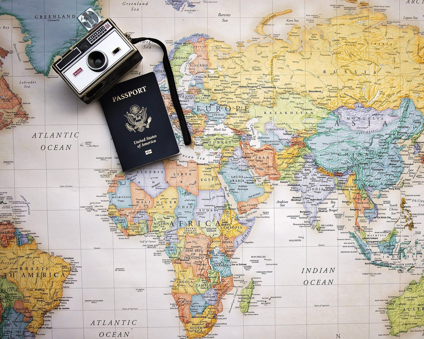 World Travel Map Passport Camera