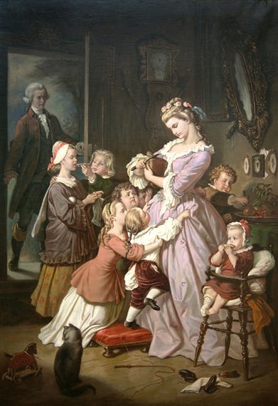 Artwork by Wilhelm von Kaulbach, Aus Werthers Leiden: Werther erblickt Lotte., Made of Oil on canvas