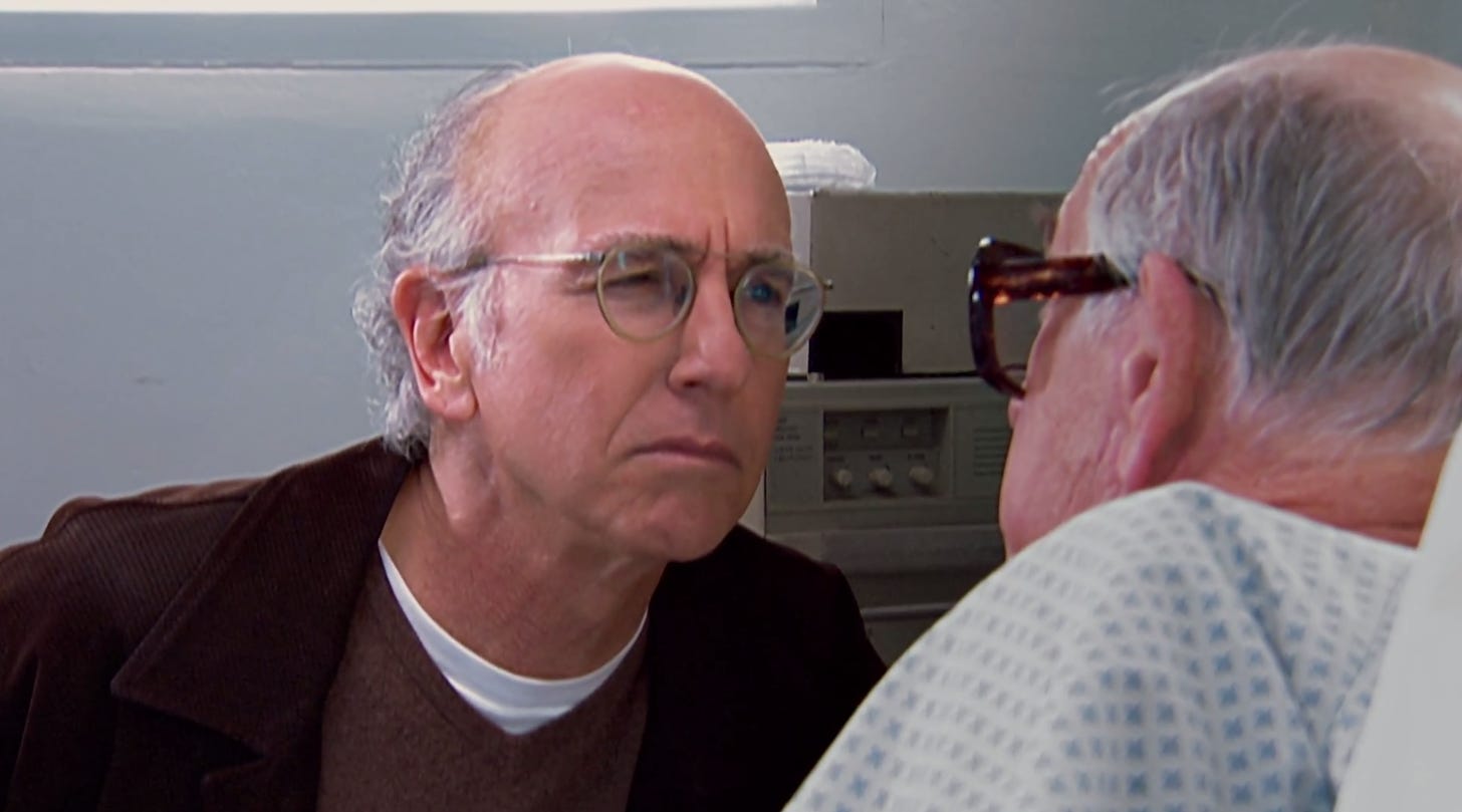 Image result for larry david stare down"