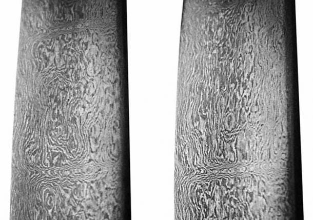 18th-century Persian-forged Damascus steel sword.